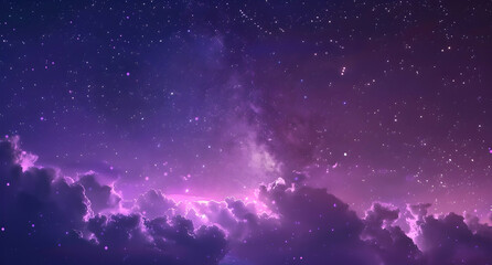 Starry sky, purple and pink tones, starry background, night view, distant stars, Milky Way, night scene, fantasy style, starlight reflection, telephoto lens, backlight shooting.