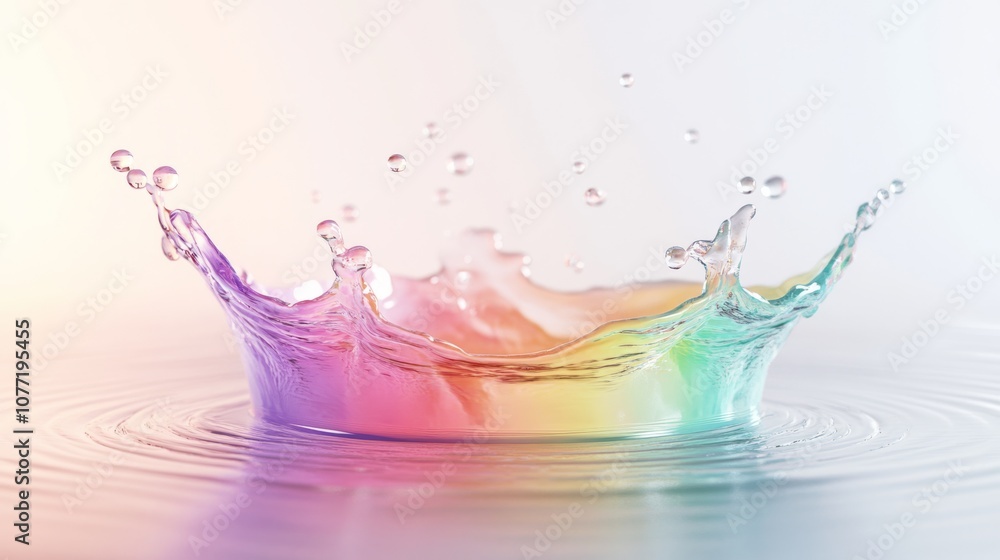 Aufkleber a vibrant gel showcases colorful droplets and bubbles, illustrating dynamic fluid motion and unique 