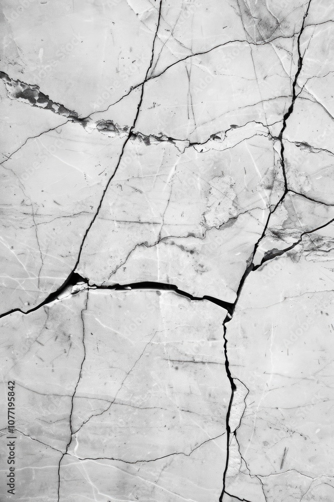 Poster a close-up shot of a crack in the ground, highlighting its texture and depth