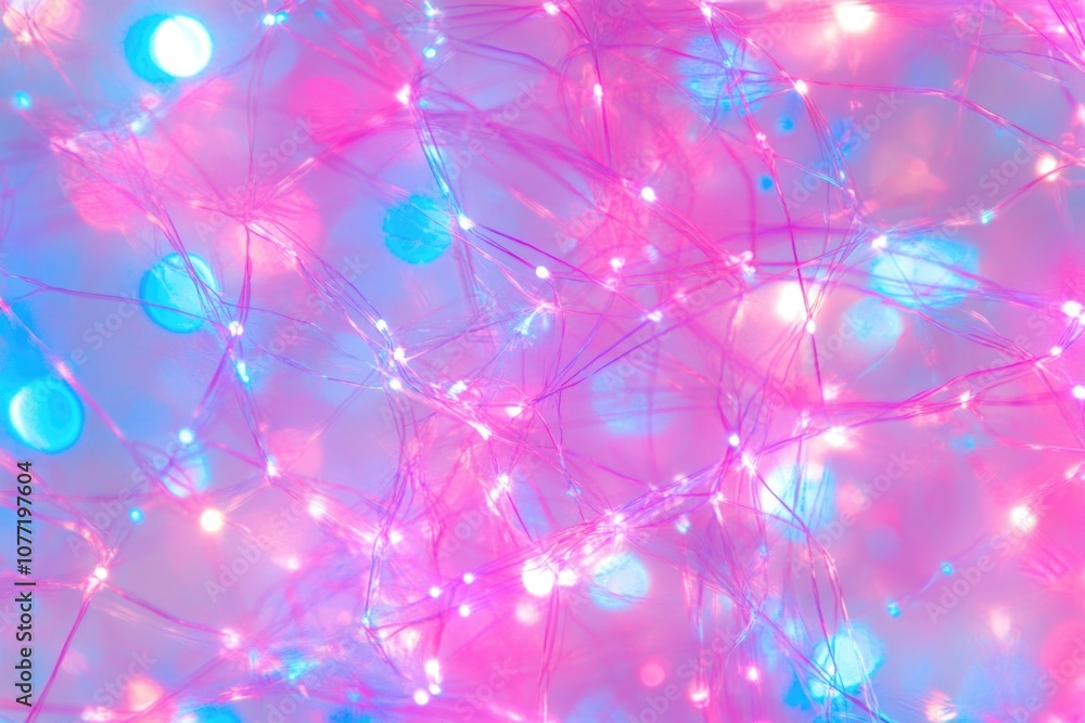 Poster a close-up shot of a cluster of lights, useful for highlighting or illustrating technology and innov