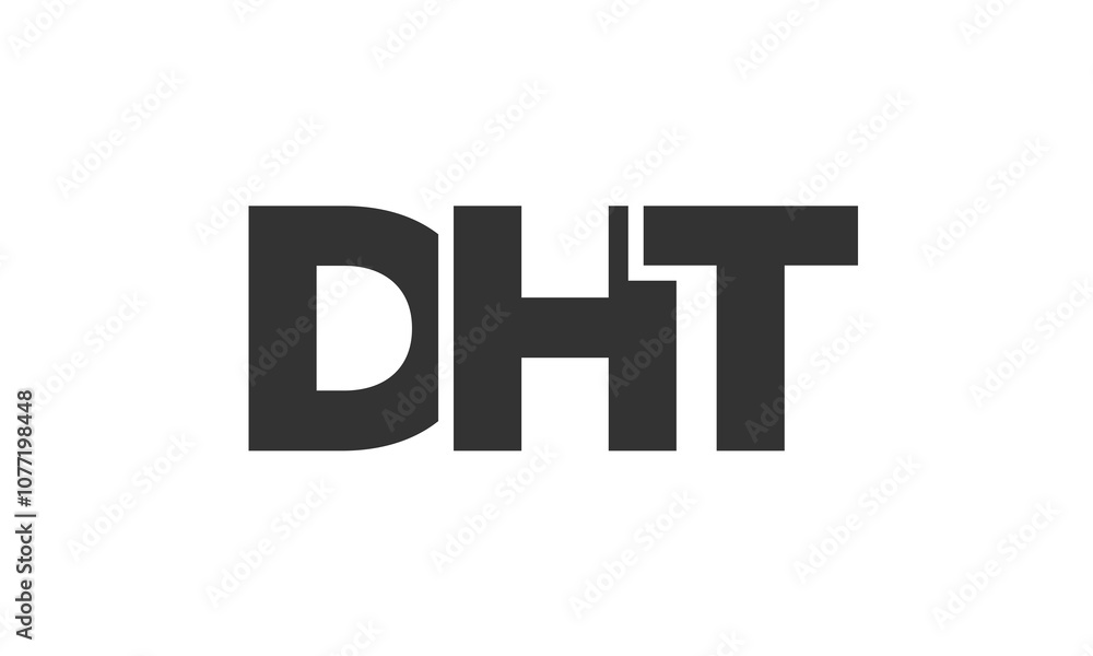 Poster dht logo design template with strong and modern bold text. initial based vector logotype featuring s