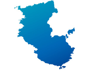 Obraz premium 和歌山県 地図 青色 グラデーション イラスト