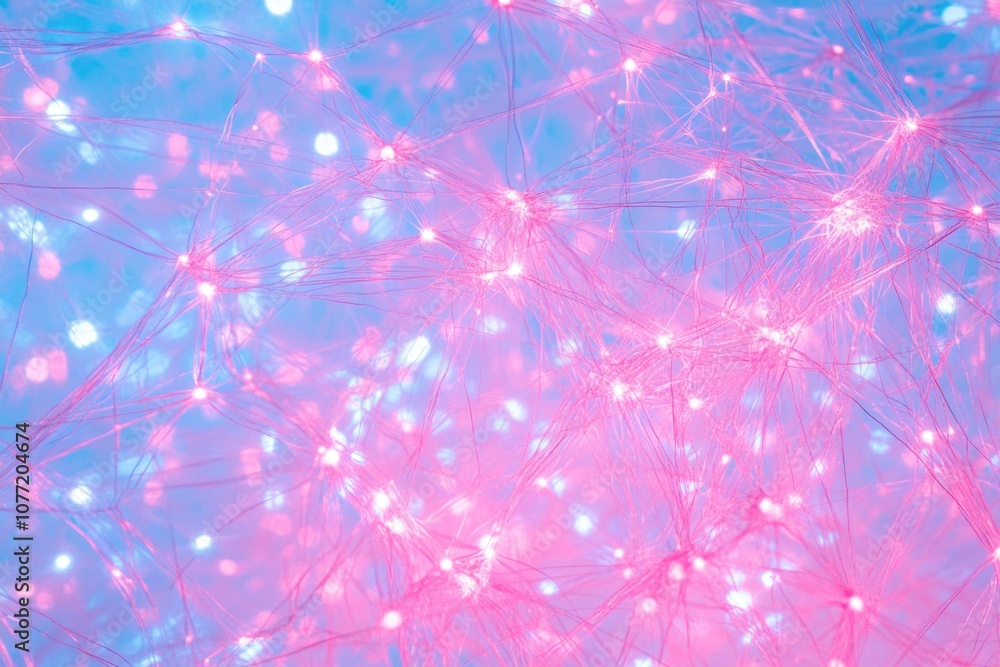 Poster a close-up view of a cluster of pink lights