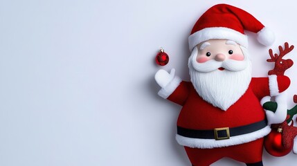 Obraz premium Festive Christmas Santa Claus Ornament Background