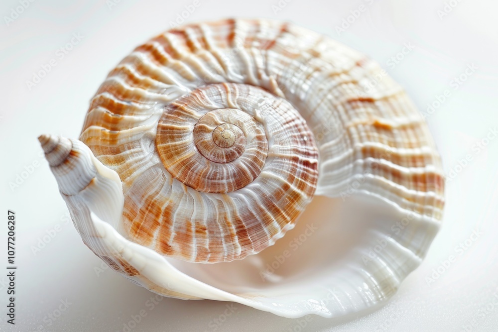 Poster a detailed view of a shell on a table