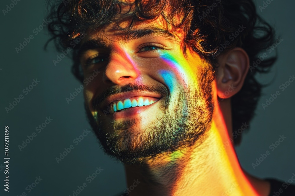 Poster a smiling man with a beard looking directly into the camera