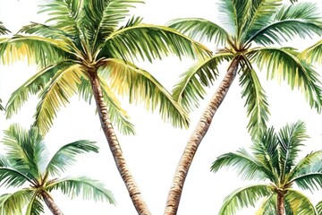 Obraz premium A cluster of palm trees against a clear blue sky