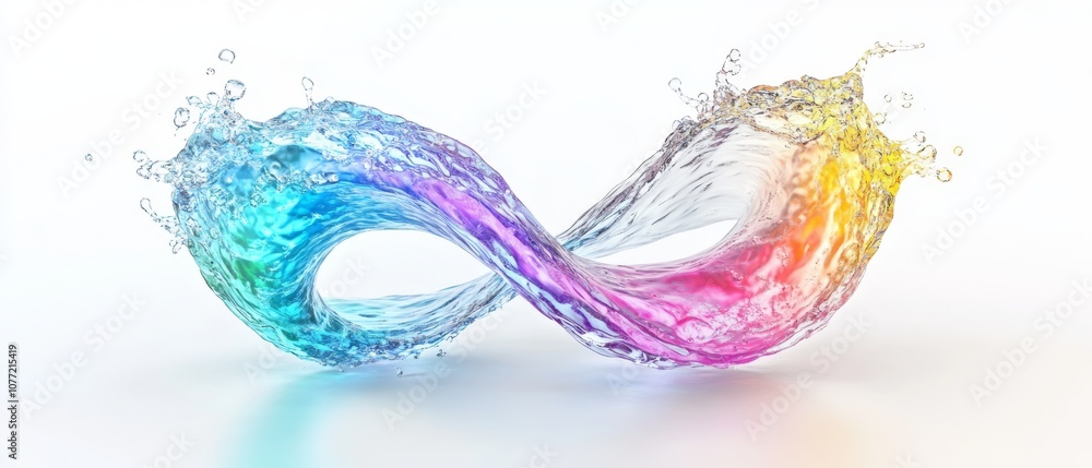 Poster an eyecatching and captivating abstract design that features a vibrant water splash, showcasing flui