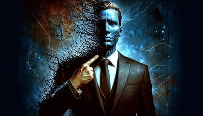 Creating a New Path in Business and Never Giving Up , New Technology , How to Make Money ,Smart , Cybersecurity , Superhero Businessman Facing Challenges ,Company Issues,  AI , 4K , Background