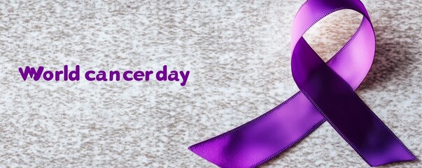 Purple ribbon shows cancer support