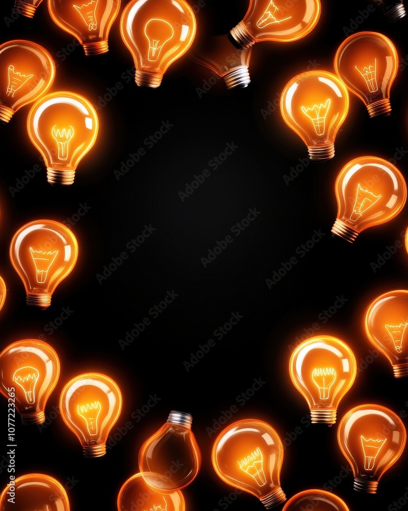 Poster a circle of glowing light bulbs illuminates a dark background, creating a warm and inviting atmosphe
