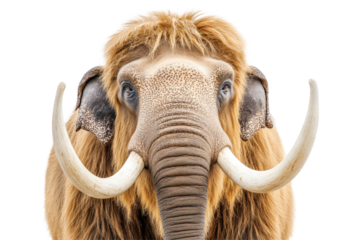 A detailed view of a woolly mammoth isolated 
