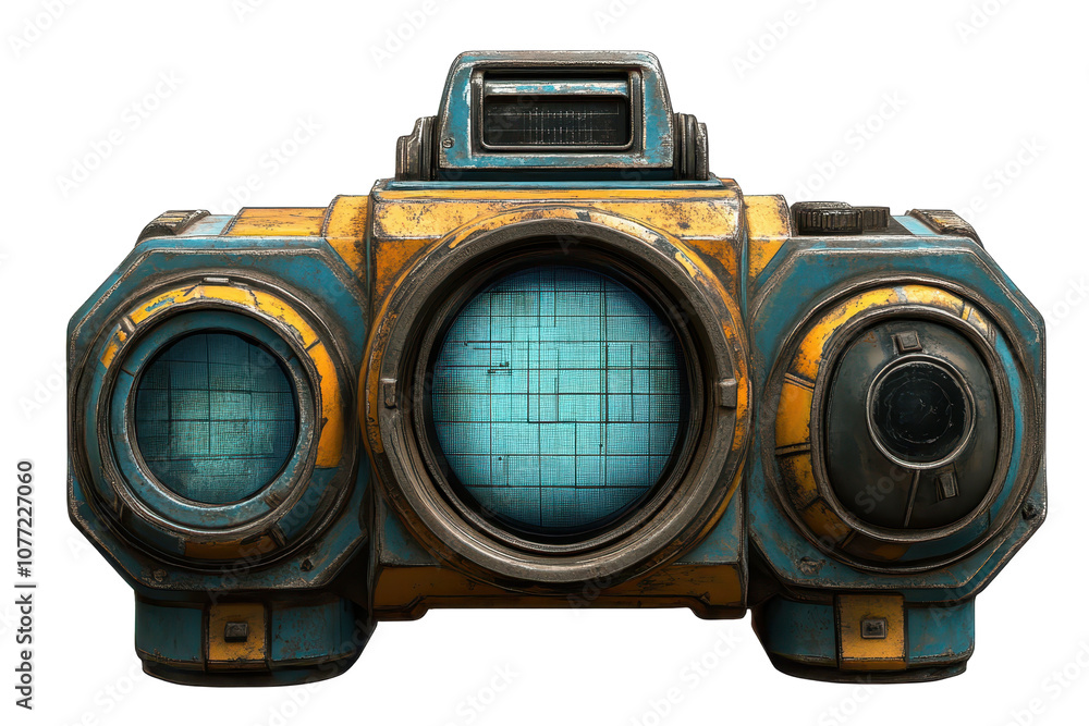 Poster detailed hud display showing radar and callout information in a futuristic setting