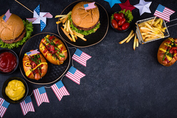 Traditional American food for celebrating July 4 Independence Day