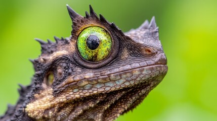 Fototapeta premium A close up of a lizard with green eyes