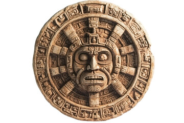Calendar from Mexico featuring ancient design on isolated 