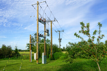 New modern transition of a medium voltage overhead line into an underground cable