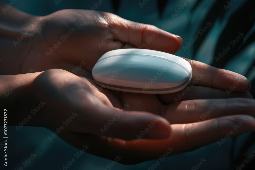 Poster A person grasping a computer mouse with intention