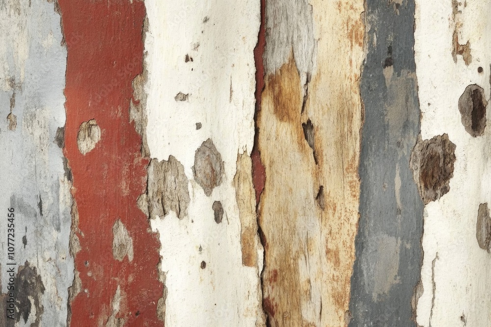 Aufkleber a detailed view of worn out paint with flakes and cracks, suitable for use in architecture, construc