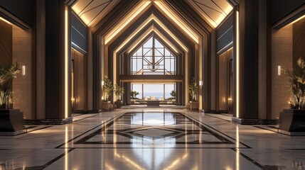 Fototapeta premium Modern Hotel Lobby Interior Design