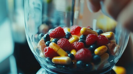 Assorted fruits and vegetables blended together, ideal for salads or smoothies