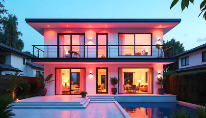 a house with a balcony and a balcony with a view of the mountains