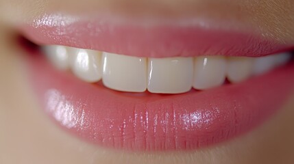 Obraz premium A close up of a woman's smile with white teeth