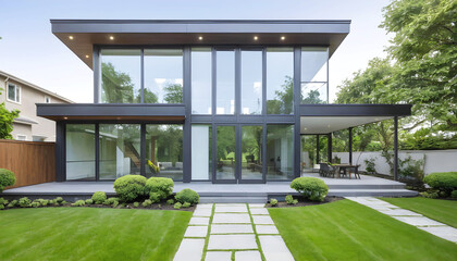 a house with a garden and a garden with a garden