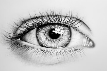 Obraz premium A close up of a drawing of an eye