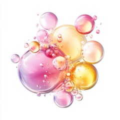 Colorful liquid bubbles