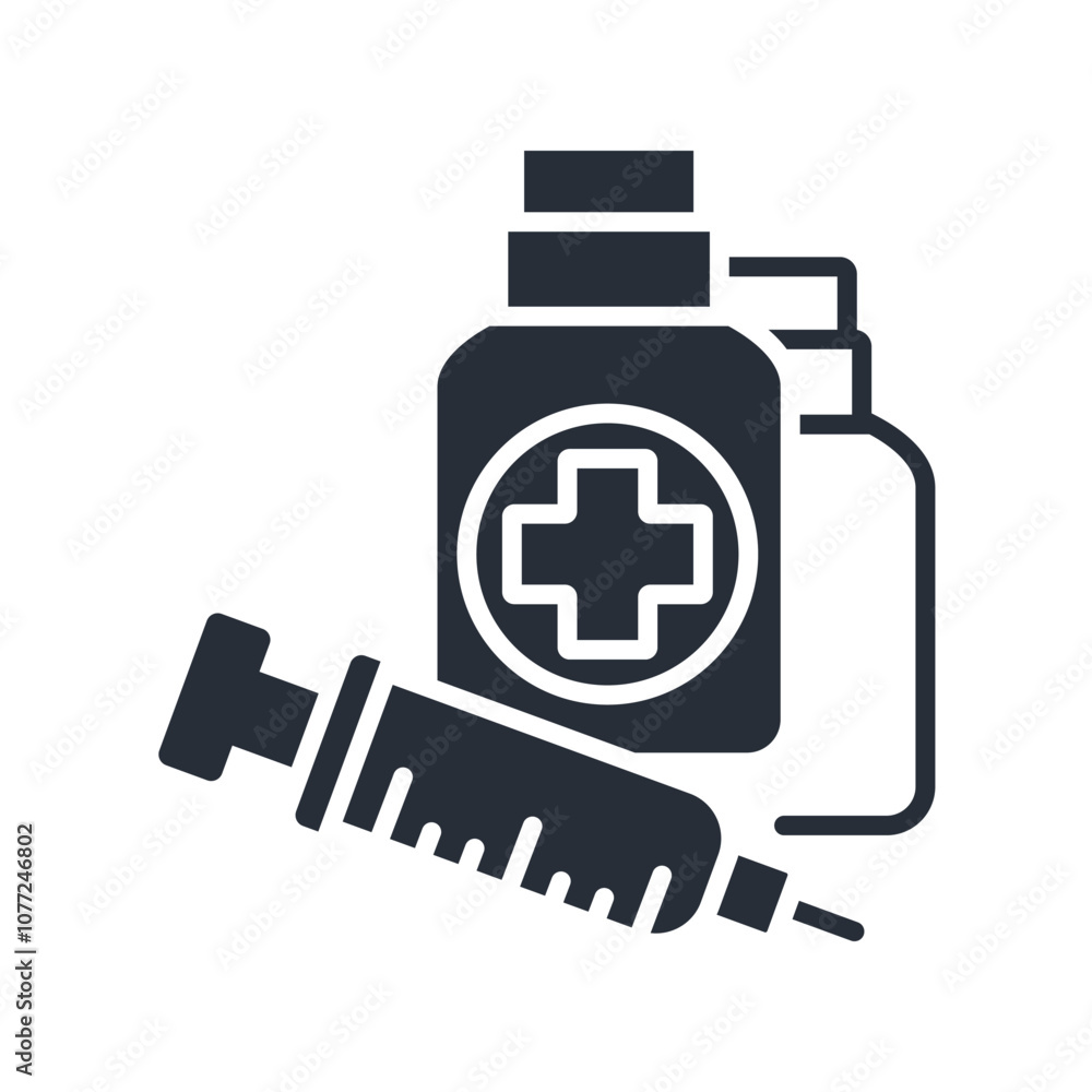 Poster vaccination icon. vector.editable stroke.linear style sign for use web design,logo.symbol illustrati