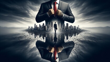 Creating a New Path in Business and Never Giving Up , New Technology , How to Make Money ,Smart , Cybersecurity , Superhero Businessman Facing Challenges ,Company Issues,  AI , 4K , Background