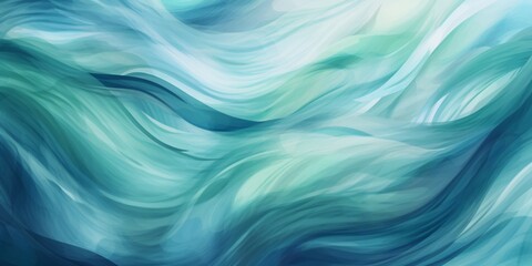 Obraz premium Blue and Teal Flowing Abstract Waves Background