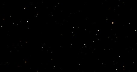 gold glitter for a holiday card, animation banner. Abstract space and stars. Approach, movement of small gold particles. Christmas background	
