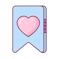 A blue heart with pink inside is on a white background. The heart is surrounded by a blue ribbon