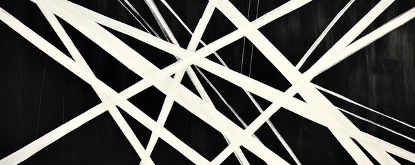 White lines crisscrossing on black background: abstract graphic design