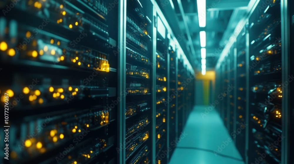 Poster server racks in a modern data center