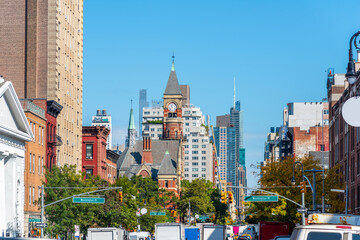 Greenwich Village under a blue sky