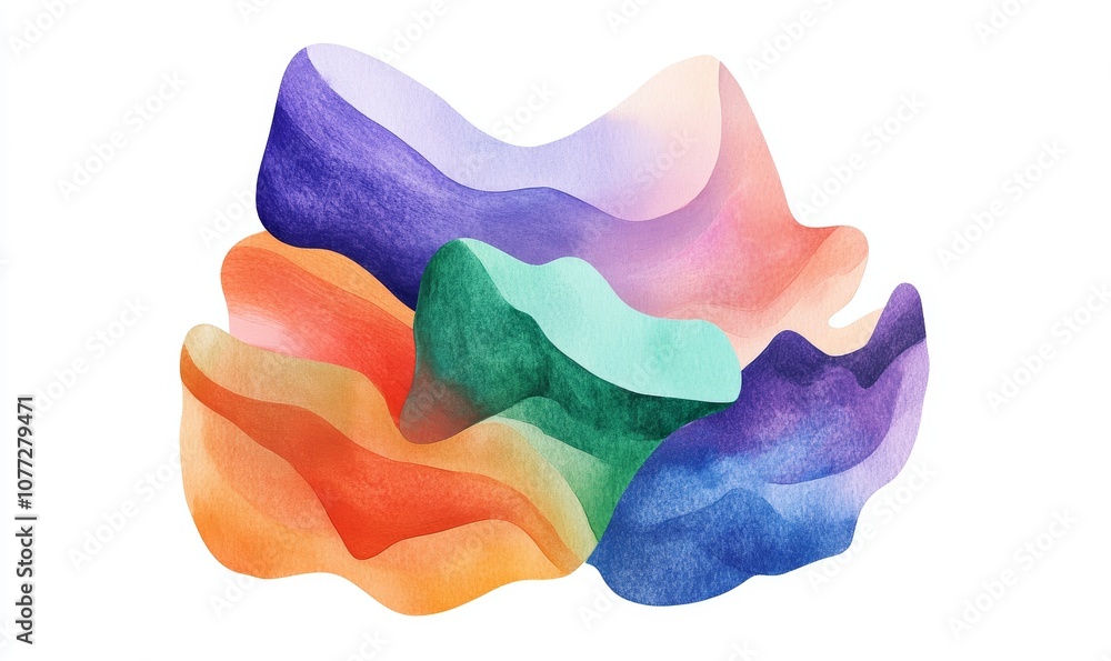 Poster abstract watercolor shape background for design and art projects generative ai