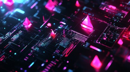 a black neon high-tech background
