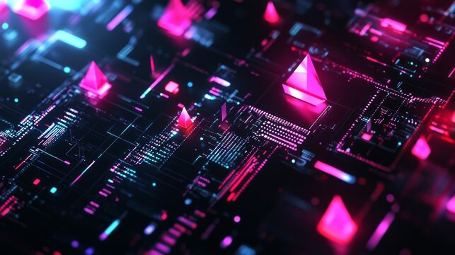 a black neon high-tech background