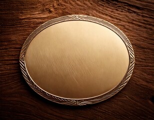 blank copper bronze plaque award medal frame design asset with room for copy or text