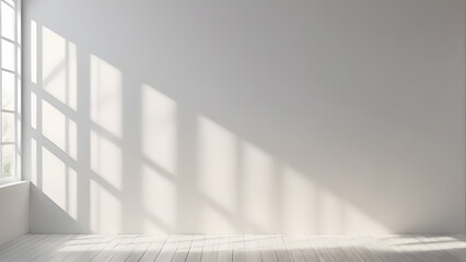 Fototapeta premium Empty room with white wall and window. 