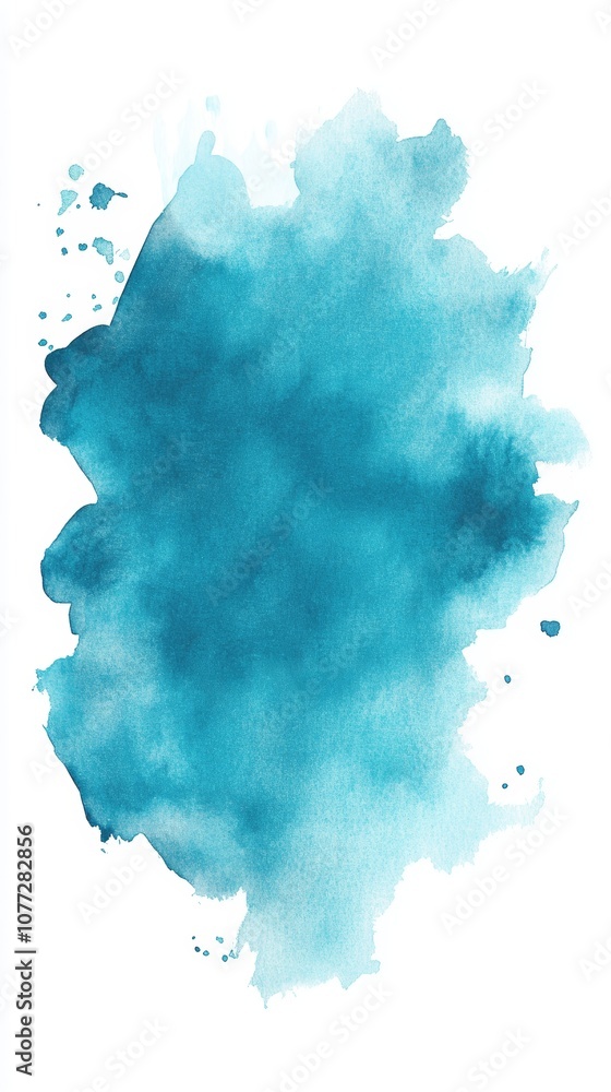 Aufkleber abstract turquoise watercolor rectangle stain background for design generative ai