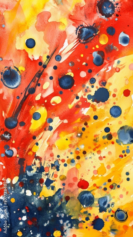 Poster vibrant abstract watercolor spots splash background texture for creative design generative ai
