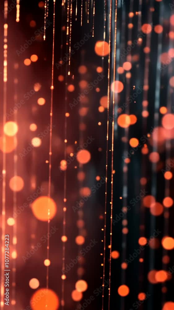 Poster abstract bokeh red lights on a dark background, vertical orientation. festive and celebratory concep