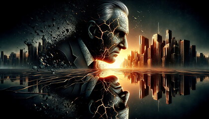 Creating a New Path in Business and Never Giving Up , New Technology , How to Make Money ,Smart , Cybersecurity , Superhero Businessman Facing Challenges ,Company Issues,  AI , 4K , Background