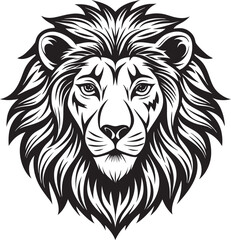 Fototapeta premium Lion head silhouette vector art illustration file.