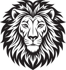 Obraz premium Lion head silhouette vector art illustration file.