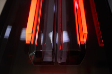 Closeup of a cars automotive tail brake light